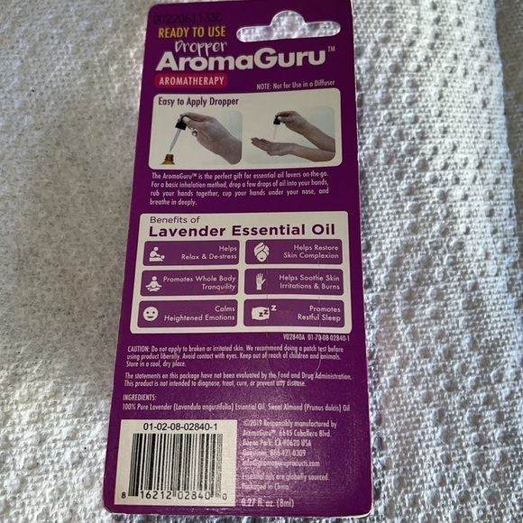 Aroma Guru .27oz Lavender Aromatherapy Dropper - New. Sealed - Picture 2 of 2